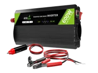 EcoLine - Omvormer 24V Naar 220V/230V sigarettenaansteker - 600w Vermogen 1200w piek - Gemodificeerde Sinus - Spanningomvormer - vrachtwagenlader - stopcontact
