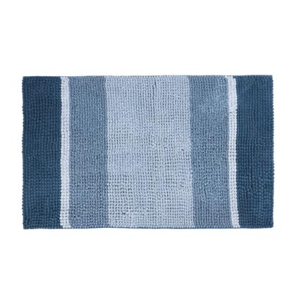Differnz Fading badmat 100% microfiber - geschikt voor vloerverwarming - 60 x 90 cm - blauw
