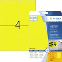 Herma 8032 Folie-etiketten 105 x 148 mm Polyester folie Geel 100 stuk(s) Extra sterk hechtend Laser (zwart/wit), Laser (kleur), Kopiëren (zwart/wit), Kopiëren
