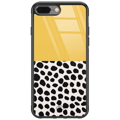 iPhone 8 Plus/7 Plus glazen hardcase - Abstract geel