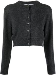 Alexander Wang high-shine cropped cardigan - Gris