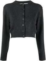 Alexander Wang high-shine cropped cardigan - Gris - thumbnail