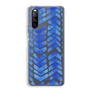 Blauwe pijlen: Sony Xperia 10 III Transparant Hoesje