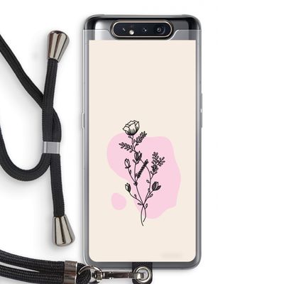 Roses are red: Samsung Galaxy A80 Transparant Hoesje met koord