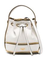 Moschino exposed-zip detail leather bucket bag - Tons neutres