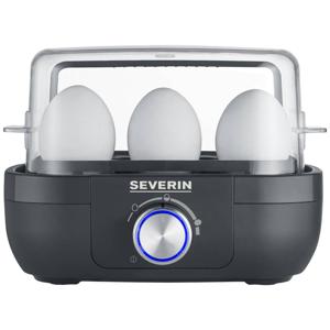 Severin EK 3166 Eierkoker BPA-vrij, Met maatbeker, Met eierprikker Zwart-zilver