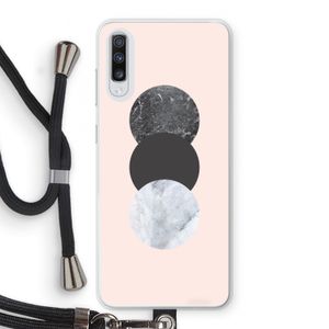 Marmeren cirkels: Samsung Galaxy A70 Transparant Hoesje met koord