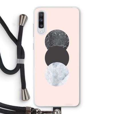 Marmeren cirkels: Samsung Galaxy A70 Transparant Hoesje met koord