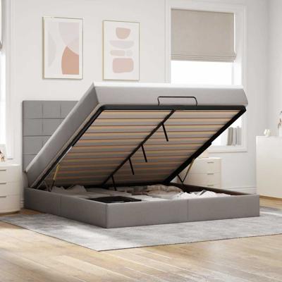 Ottoman bed met matras 180x200cm stof taupe