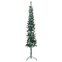 VidaXL Kunstkerstboom half met standaard smal 210 cm groen