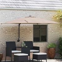 VidaXL Tuinparasol taupe 248,5 x 247,5 x 160 cm polyester en staal