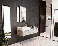 Riho Grid douchedeur 90x200cm Helder Glas/Mat Zwart
