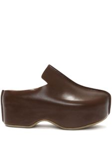 JW Anderson mules en cuir à plateforme - Marron