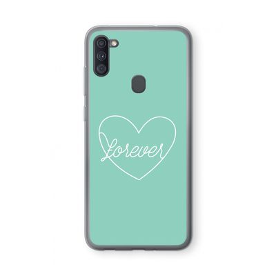 Forever heart pastel: Samsung Galaxy A11 Transparant Hoesje