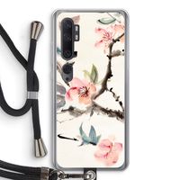 Japanse bloemen: Xiaomi Mi Note 10 Pro Transparant Hoesje met koord