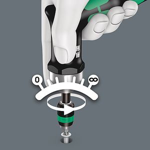 Wera 7462 Kraftform Pistoolgreep Instelbare momentschroevendraaier met standaardinstellingen met Rapidaptor snelwisselhouder, 1/4 duim, 3,0 Nm - 1