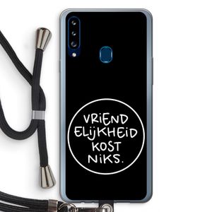 Vriendelijkheid: Samsung Galaxy A20s Transparant Hoesje met koord
