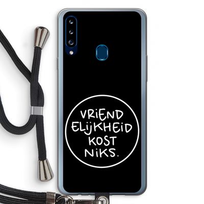 Vriendelijkheid: Samsung Galaxy A20s Transparant Hoesje met koord