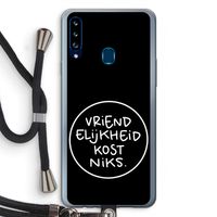 Vriendelijkheid: Samsung Galaxy A20s Transparant Hoesje met koord Vriendelijkheid: Samsung Galaxy A20s Transparant Hoesje met koord