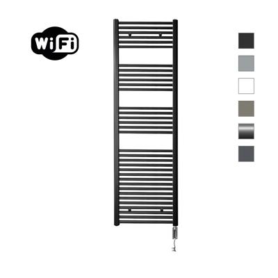 Elektrische Radiator Sanicare HWV Met Wifi 172x60 cm Mat Zwart 1127W Met Thermostaat Chroom Rechtsonder Sanicare