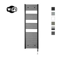 Elektrische Radiator Sanicare HWV Met Wifi 172x60 cm Mat Zwart 1127W Met Thermostaat Chroom Rechtsonder Sanicare