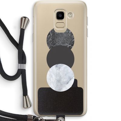 Marmeren cirkels: Samsung Galaxy J6 (2018) Transparant Hoesje met koord