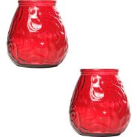 Cosy & Trendy lowboy tafelkaars - 2x - rood - 40 Branduren - 10 cm