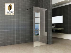 Wiesbaden inloopdouche safety glass nano 90x200x1 cm helder/mat zwart