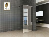Wiesbaden inloopdouche safety glass nano 90x200x1 cm helder/mat zwart