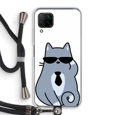 Cool cat: Huawei P40 Lite Transparant Hoesje met koord