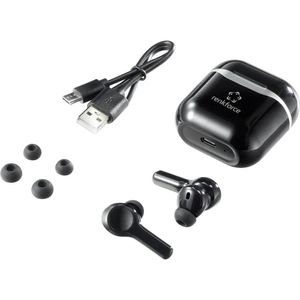 Renkforce RF-NCE-500 In Ear oordopjes Bluetooth Zwart Noise Cancelling Headset, Volumeregeling