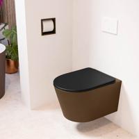 Wandcloset Mondiaz Lavie | Zonder spoelrand | Incl.Toiletzitting-Urban | Keramiek | Rust (bruin)