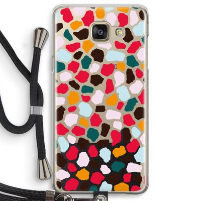 Colored Giraffe: Samsung Galaxy A5 (2016) Transparant Hoesje met koord