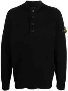 Stone Island pull zippé à patch logo - Noir