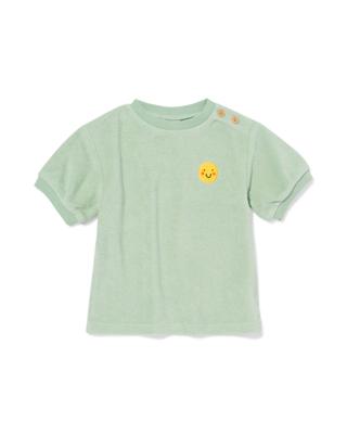 HEMA Newborn T-shirt Badstof Gezichtje Groen (groen)