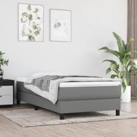 Boxspring met matras stof donkergrijs 90x190 cm