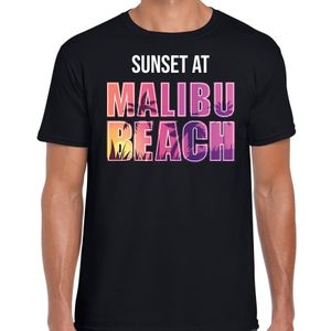 Sunset at Malibu Beach shirt beach party outfit / kleding zwart voor heren 2XL  -