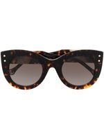 Carolina Herrera lunettes de soleil à monture papillon - Marron
