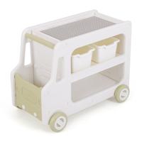 Kinderopbergrek Speelgoedrek in De Vorm van Een Auto met 2 Verdiepingen en 2 Opbergboxen 73 x 42 x 56 cm