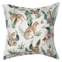 Clayre & Eef Kussenhoes 45x45 cm Groen Polyester Vierkant Tijger