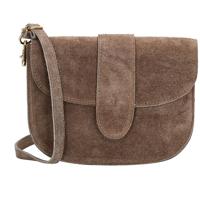 Charm London Suède Schoudertas Anna Donkertaupe