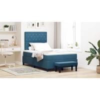 Boxspring bed met matras Donkerblauw 120 x 190 cm Fluweel