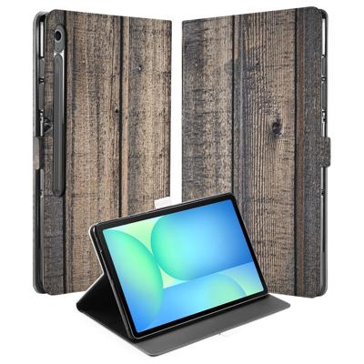 Steigerhout Book Case Hoesje met Standaard Samsung Galaxy Tab S10 FE Plus