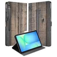 Steigerhout Book Case Hoesje met Standaard Samsung Galaxy Tab S10 FE Plus