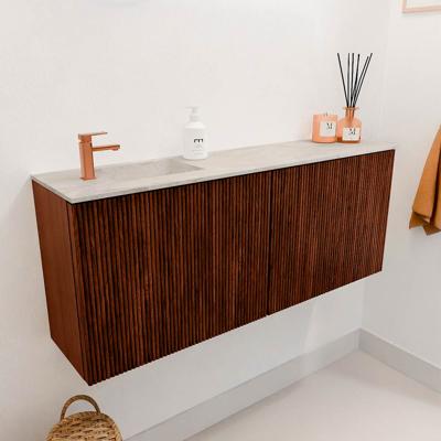 Toiletmeubel Mondiaz Joya Dlux | 100 cm | Meubelkleur Ruby | Faye wastafel Ostra Wasbak Links | 1 kraangat