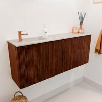 Toiletmeubel Mondiaz Joya Dlux | 100 cm | Meubelkleur Ruby | Faye wastafel Ostra Wasbak Links | 1 kraangat