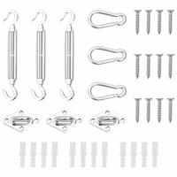 VidaXL 9-delige zonneschermaccessoireset roestvrij staal