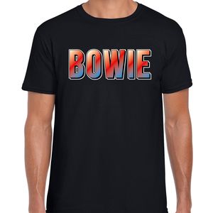 Bowie fun tekst t-shirt zwart heren