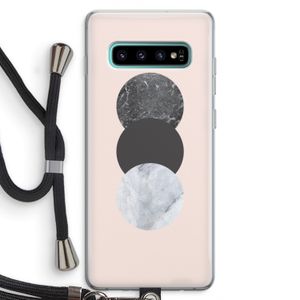 Marmeren cirkels: Samsung Galaxy S10 Plus Transparant Hoesje met koord