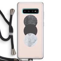 Marmeren cirkels: Samsung Galaxy S10 Plus Transparant Hoesje met koord